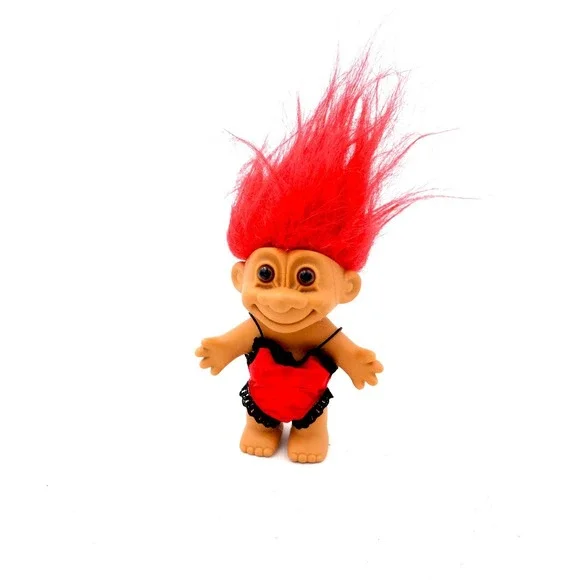 Vintage Troll Doll Red Hair Heart Swimsuit Toy Collectible Sexy Lingerie Gift - Picture 4 of 9